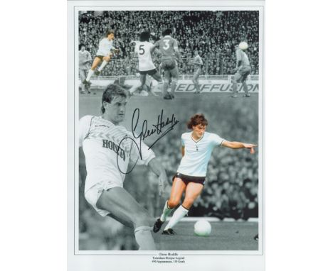 Football Glen Hoddle signed 16x12 Tottenham Hotspur legend colourised montage print. Good condition. All autographs come with