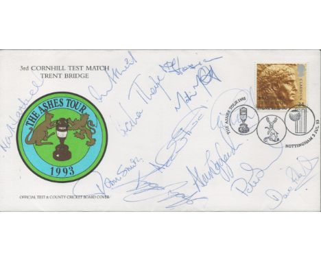Cricket 12 players Signed The Ashes Tour 1993 FDC. Signatures include Graham Thorpe, Alan Igglesden, Alec Stewart, Robin Smit