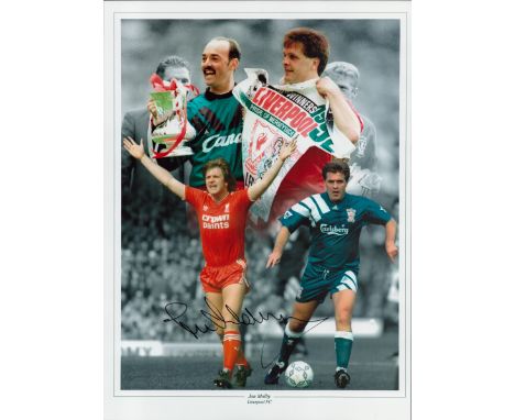 Football Jan Molby signed 16x12 Liverpool colour montage print. Good condition. All autographs come with a Certificate of Aut