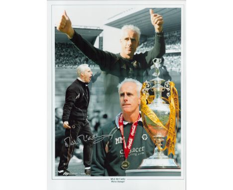 Football Mick McCarthy signed 16x12 Wolverhampton Wanderers colour montage print. Good condition. All autographs come with a 