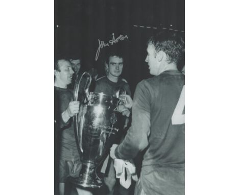 John Aston signed 12x8 black and white photo. Aston (born 28 June 1947) is an English former professional footballer who play