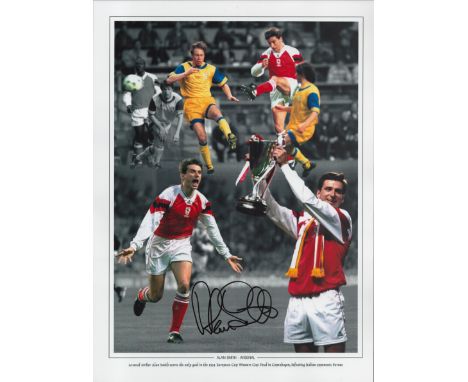 Football Alan Smith signed 16x12 Arsenal European Cup Winners Cup Final 1994 colour montage print. Good condition. All autogr