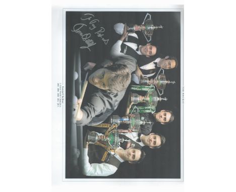 Snooker Ronnie O'Sullivan signed 16x12 Five Times World Champion 2001, 2004, 2008, 2012, 2013 print. Good condition. All auto