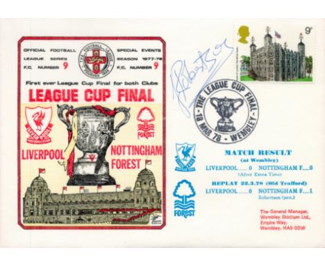 Football John Robertson signed Official League Series 197778 League Cup Final Liverpool v Nottingham Forest PM The League Cup