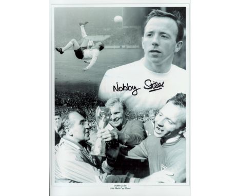 Football Nobby Stiles signed 16x12 1966 World Cup Winner black and white print. Good condition. All autographs come with a Ce