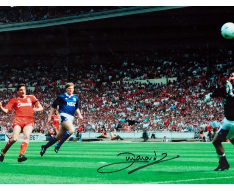 Football John Aldridge signed 16x12 colour photo pictured in action for Liverpool in the FA Cup Final against Everton. Good c