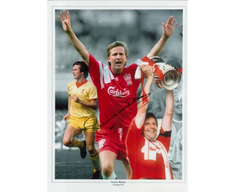 Football Ronne Whelan signed 16x12 Liverpool colour montage print. Good condition. All autographs come with a Certificate of 