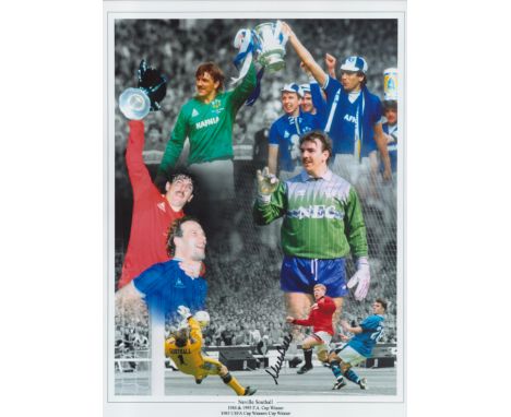 Football Neville Southall signed 16x12 Everton colour montage print. Good condition. All autographs come with a Certificate o