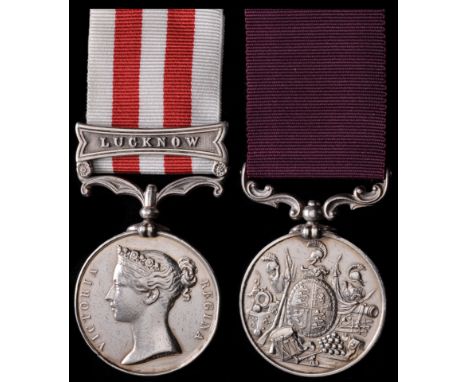 *An Indian Mutiny and Army L.S.G.C. Pair awarded to Sergeant Michael Scanlon, 1st Battalion, 13th (1st Somersetshire) (Prince