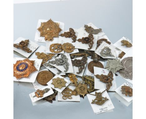 MILITARY CAP BADGES 34 CORPS ETC, INC. MINE CLEARANCE, RM LIGHT INFT. ARMY EDUCATIONAL, RECONNAISSANCE CORPS YORKSHIRE UNITS,