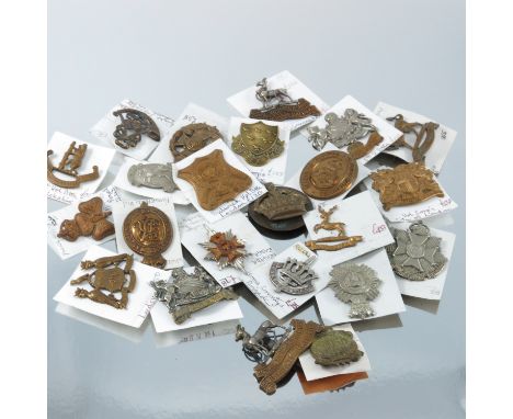 MILITARY CAP BADGES 24 VOLUNTEER BADGES INC. MANCHESTER, CITY OFLONDON, WEST YORKS, SUSSEX UTC, HOUSEHOLD, PWOR, KENT VF, DER