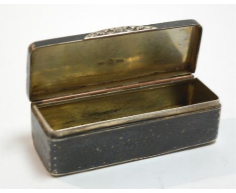 An early 20th century continental silver and niello table snuff box of plain rectangular form