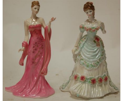 A Royal Worcester figure A Royal Anniversary, Splendour at Court, together with Coalport Mystique figurine (2)