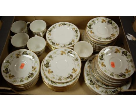 A Royal Doulton part tea and dinner service in the Larchmont pattern