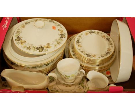 A Royal Doulton part tea and dinner service in the Larchmont pattern