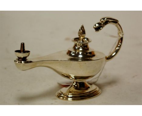 A George V silver Aladdin's lamp table cigar lighter
