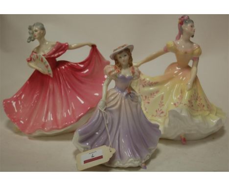 Two Royal Doulton figurines; Ninette HN2379 and Elaine HN3307; together with one other Royal Worcester figurine; Catherine (3