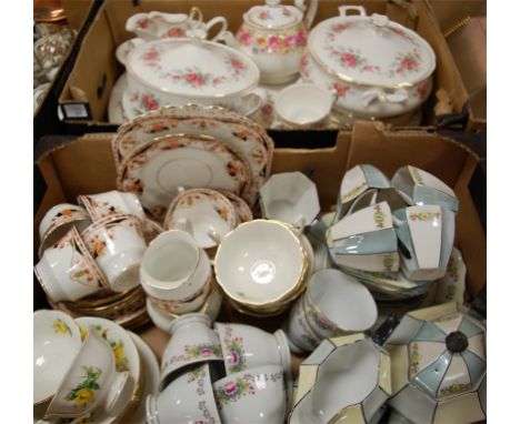 A Royal Stafford part dinner service in the Rambling Rose pattern together with various part tea sets (3 boxes) Condition Rep