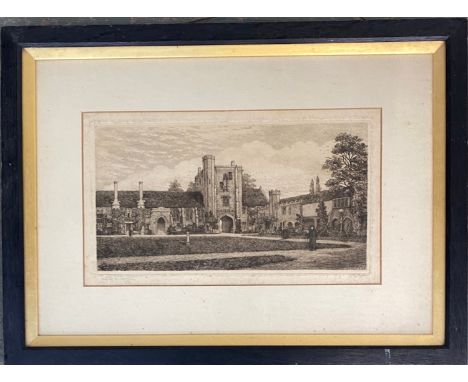 Walter William Burgess (1856-1908), 'St Cross', drypoint etching, signed in pencil, the plate 15x27cm