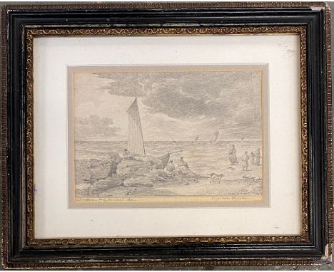 A small early 19th century pencil sketch, 'View near Folkstone', signed 'JDW Dean for G Morland, 1831', 10x15cm