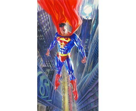 Alex Ross (b.1970), two DC comics superman prints, signed in pencil and numbered, each approx. 71x40cm