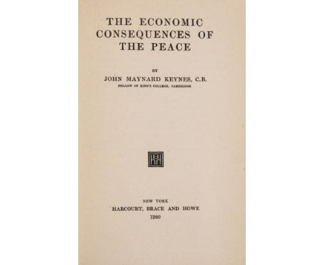 *** Please note, the description of this lot has changed ***Economics.- Keynes (John Maynard) The Economic Consequences of th