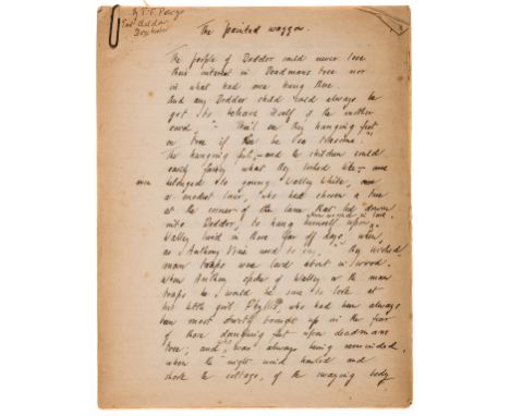 Powys (Theodore Francis, novelist and short story writer, 1875-1953) The painted waggon, autograph manuscript signed, 10pp., 