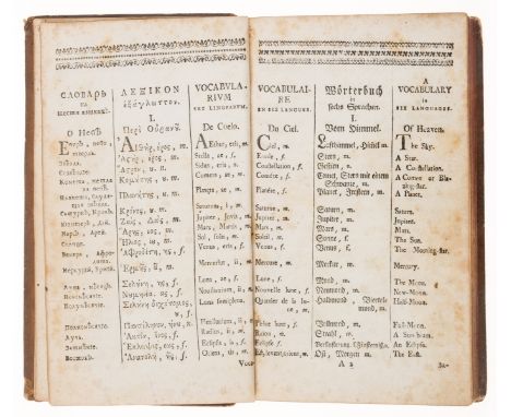 Russian Polyglot Dictionary.- [Poletika (G.)] Slovarʹ na shesti yazykakh, "A Vocabulary in Six Languages",  drop-head titles 