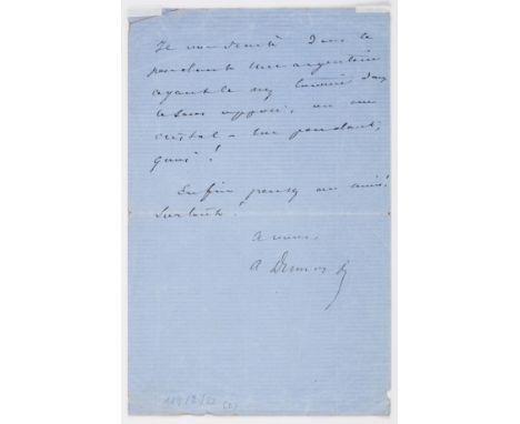 Dumas fils (Alexandre, French author and playwright, best known for the romantic novel La Dame aux Camélias (The Lady of the 