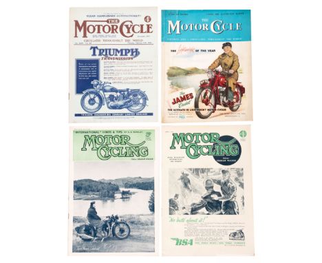 Collection of vintage motor cycling magazines,&nbsp;
comprising six copies of Motor Cycling Magazine (1935 (2), 1937, 1939, 1