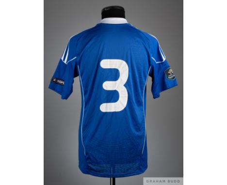 Blue signed Israel no.3 short sleeved shirt 2010-11,&nbsp;
Adidas, size M, crew neck with embroidered cloth badge inscribed I