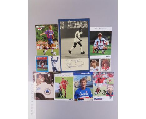 Selection of signed and unsigned football player postcards, photographs and cutout images,&nbsp;
signatures include Pele, Kli