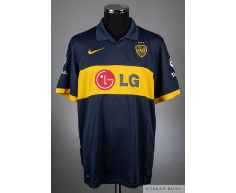 Martin Palemo blue and yellow Boca Juniors no.9 shirt from the 2009-10 Audi Cup Competition that took place over two days in 