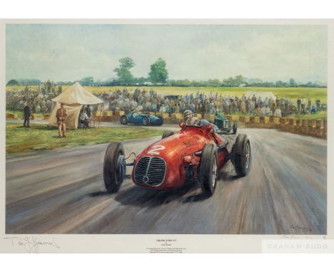 Limited edition Alan Fearnley print titled 'Grande Epreuve',&nbsp;
signed by the artist and the subject Baron de Graffenried,