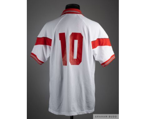 White No.10 Malta short sleeved shirt, 
Errea, XXL,&nbsp;with v-neck collar and embroidered badge inscribed MALTA FOOTBALL AS