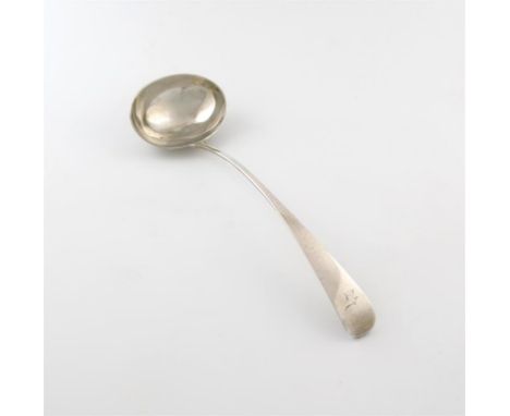 An early 19th century Scottish provincial silver Old English pattern soup ladle,  by James Begg, Aberdeen circa 1840, the ter