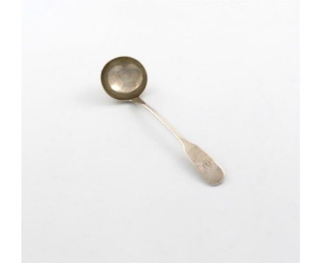 A rare early 19th century Scottish provincial silver Fiddle pattern toddy ladle, by William Innes, Tain circa 1840, the termi