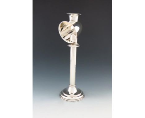 A late-Victorian silver students lamp, by Heath and Middleton, London 1900,  the plain column on a raised circular foot, with
