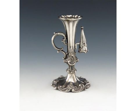 A Victorian silver chamber stick, by Henry Wilkinson and Co, Sheffield 1842, tapering fluted form, foliate scroll decoration,