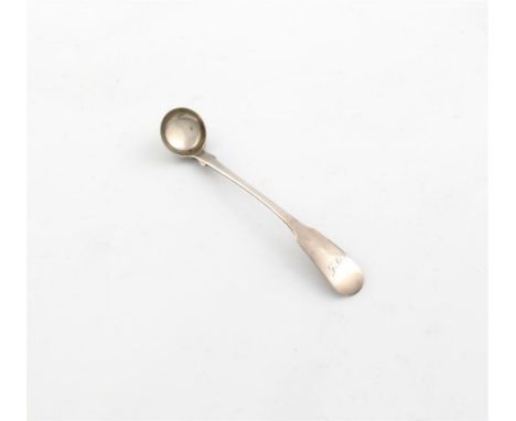 An early 19th century Scottish provincial silver Fiddle pattern condiment ladle,  marked P.G and another mark three times, pa