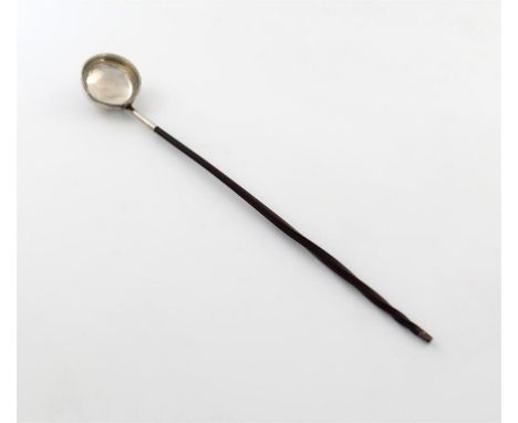 λ A George III Scottish provincial silver punch ladle, by Benjamin Lumsden, Aberdeen circa 1780, circular bowl, twisted whale