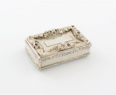 A William IV silver table snuff box, by Edward Smith, Birmingham 1836, rectangular form, engine-turned decoration, the hinged