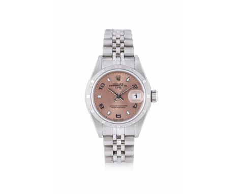 ROLEX, OYSTER PERPETUAL DATE, REF. 79190 A LADY'S STAINLESS STEEL BRACELET WATCH WITH DATE, NO. Y801351, CIRCA 2002Movement: 