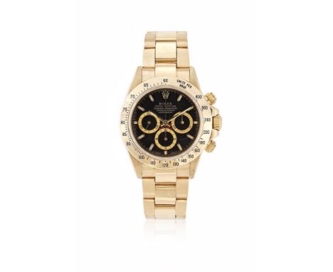 ROLEX, OYSTER PERPETUAL COSMOGRAPH 'ZENITH' DAYTONA, REF. 16528  AN 18 CARAT GOLD CHRONOGRAPH BRACELET WATCH, NO. W873195, CI
