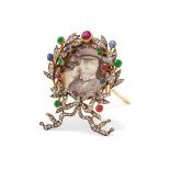 A MULTI GEM SET PICTURE FRAME