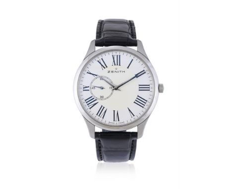 Y&nbspZENITH, ELITE ULTRA PLATE, REF. 03.2010.681 A STAINLESS STEEL WRISTWATCH, NO. 107121, CIRCA 2010Movement: Cal. 681, aut