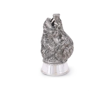 A SILVER STIRRUP CUP IN THE FORM OF A BOARS HEAD STAMPED STERLING 925 19cm (7 1/2in) long 787g (25.3 oz)   Condition Report: 