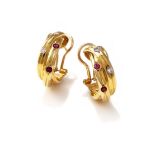 CARTIER, A PAIR OF GEM SET 'TRINITY' EARRINGS