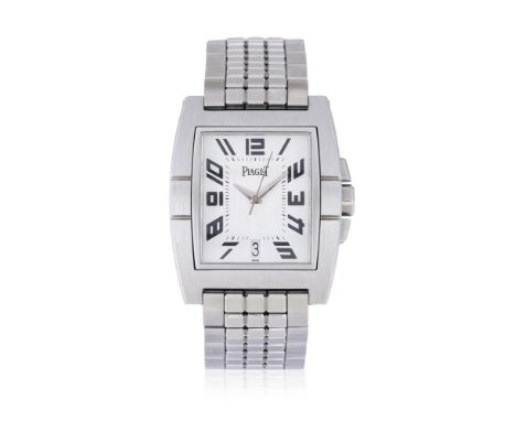 PIAGET, UPSTREAM, REF. P10023 A STAINLESS STEEL BRACELET WATCH WITH DATE, NO. 949101, CIRCA 2005Movement: Cal. 504P, automati