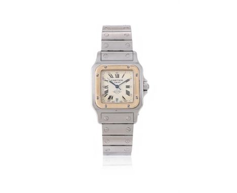 CARTIER, SANTOS GALBEE 150TH ANNIVERSARY, REF. 1566  A BI-METAL BRACELET WATCH WITH DATE, NO. BB084320, CIRCA 1997 Movement: 